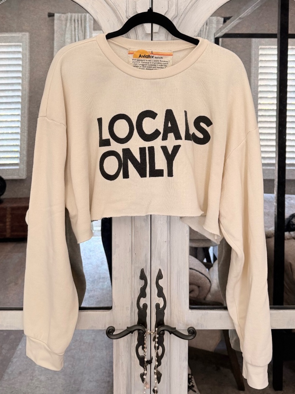 Aviator Nation Cropped Sweatshirt (LOCALS ONLY), Sz L